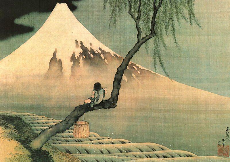 "Katsushika Hokusai's 'Boy on Mount Fuji': Eine Ode an die Zeitlosigkeit der Natur"