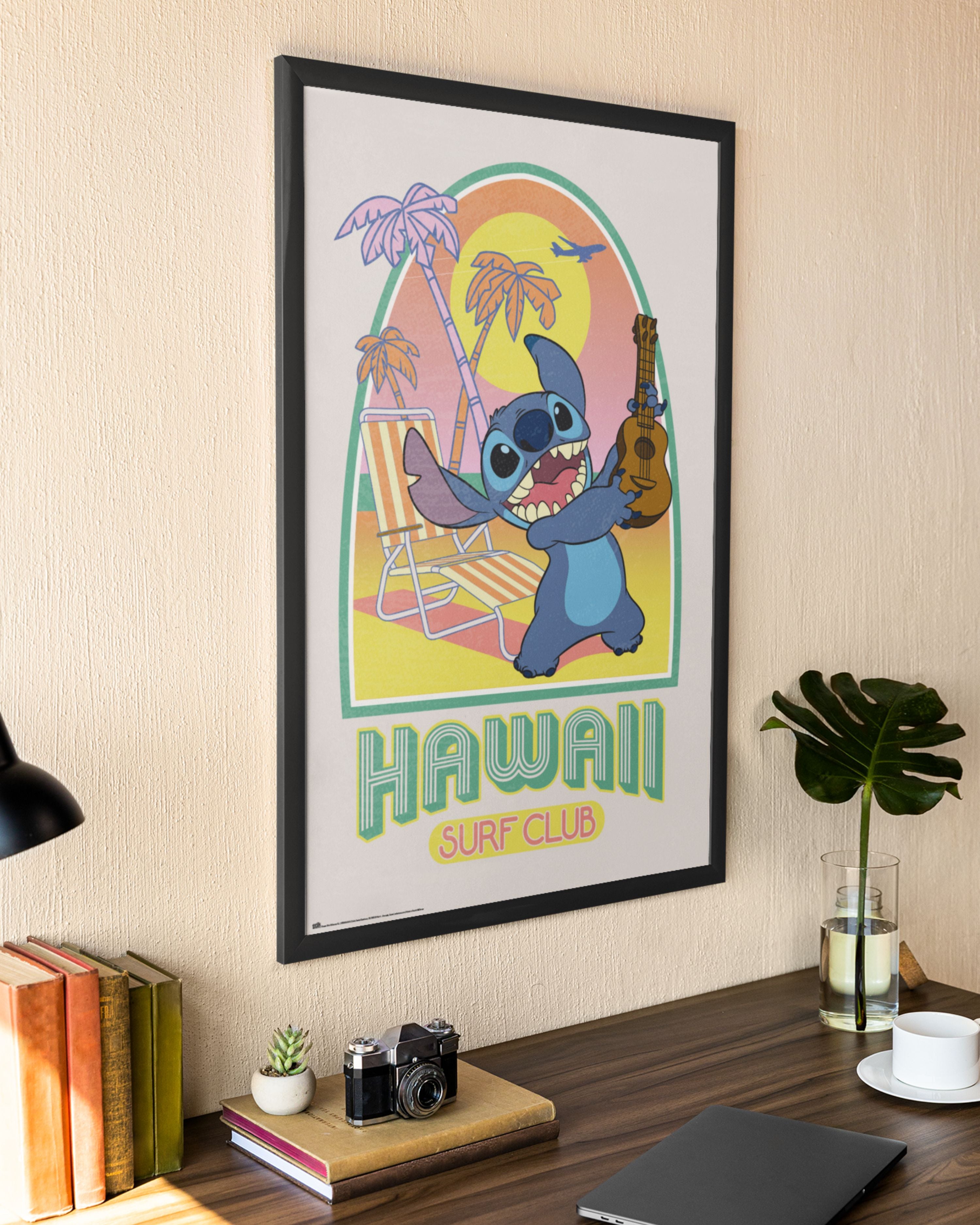 Stitch Poster Disney Hawaii Surf Club