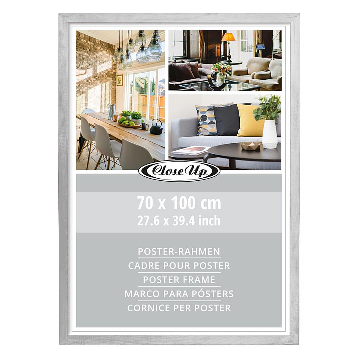 Poster frame 70 x 100 cm wood decor silver – Wallister - Poster & More